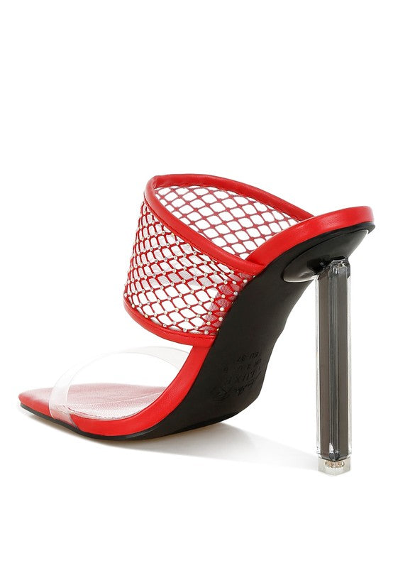 Salween Clear Embellished Square Toe Heels - Tigbul's Variety Fashion Shop