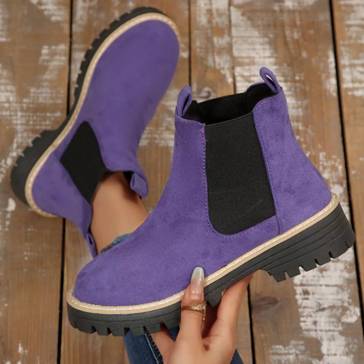 Round Toe Block Heels Boots - Tigbul's Variety Fashion Shop