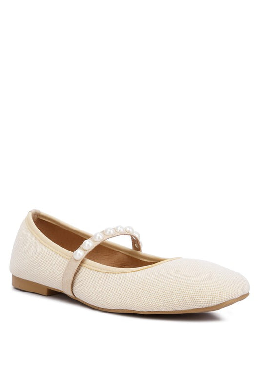 Sassie Pearl Embellished Ballerina Flats - Tigbuls Variety Fashion