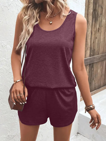 Casual Wide Strap Tank Top and Shorts Set - Tigbul's Variety Fashion Shop