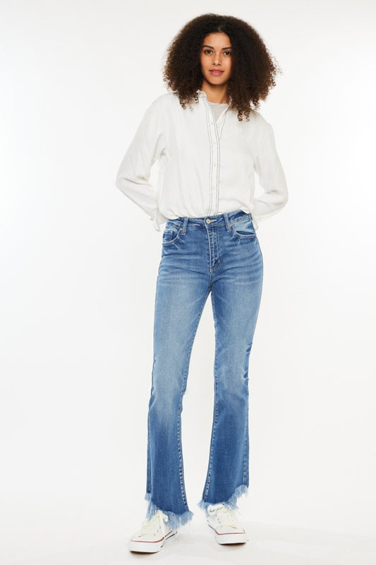 Kancan High Rise Frayed Hem Jeans - Tigbul's Variety Fashion Shop