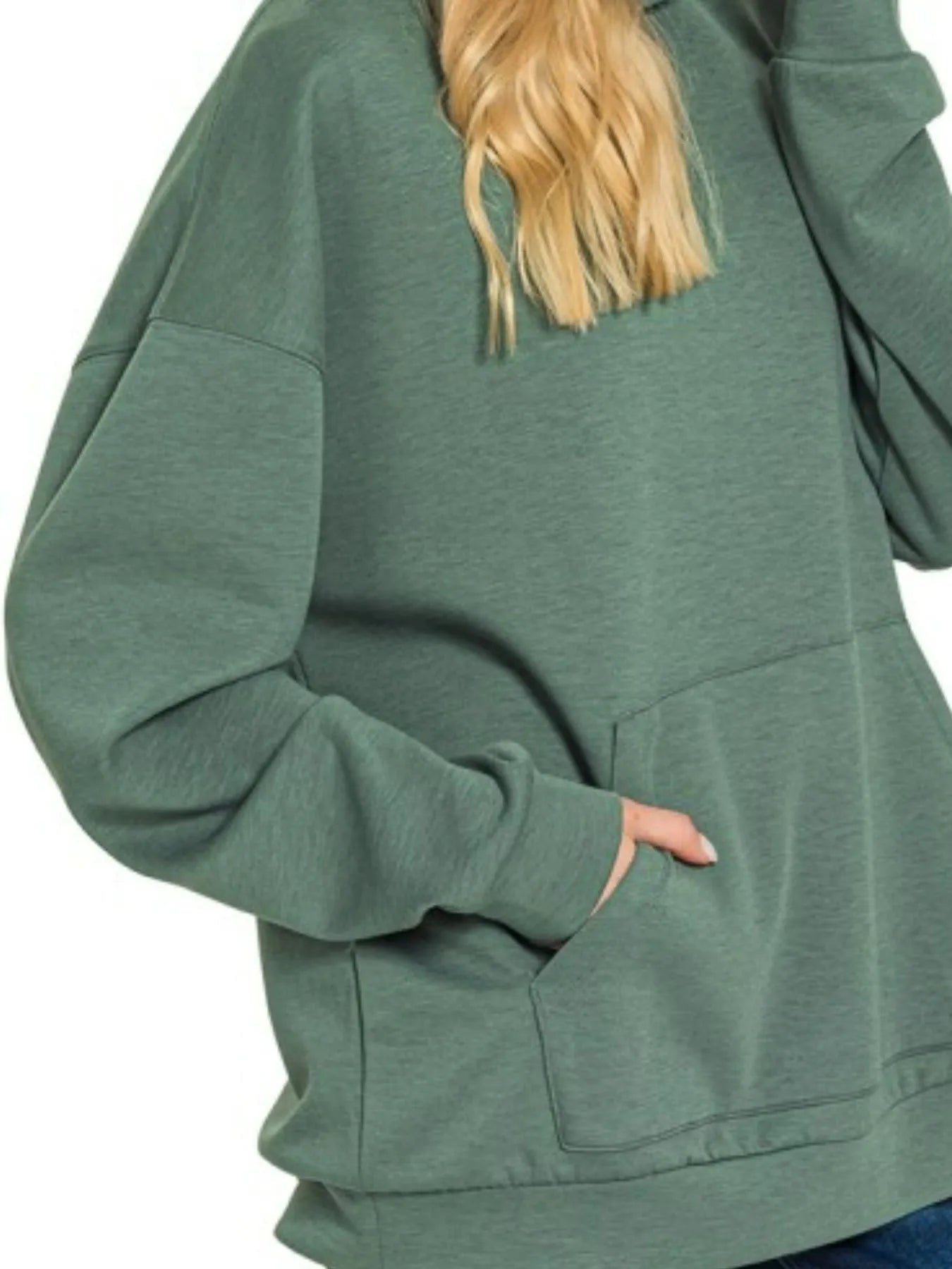 Zenana Oversized Scuba Hoodie with Kangaroo Pocket - Tigbul's Variety Fashion Shop