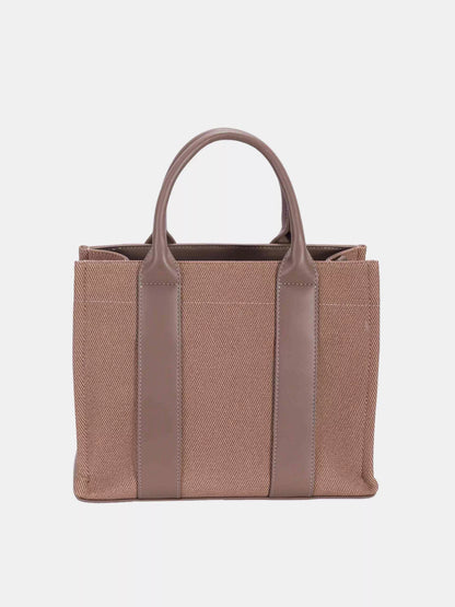 David Jones Canvas Tote Handbag with Contrast Leather Handles - Tigbul's Variety Fashion Shop