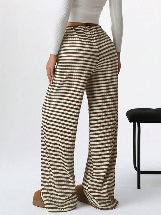 Striped Wide Leg Drawstring Pants - Tigbul's Variety Fashion Shop