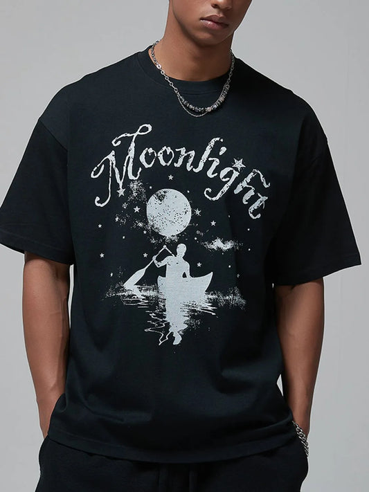 Men's Graphic Round Neck Half Sleeve T-Shirt - Tigbul's Variety Fashion Shop