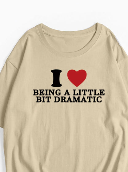 Plus Size Letter Graphic Round Neck Short Sleeve T-Shirt - Tigbul's Variety Fashion Shop