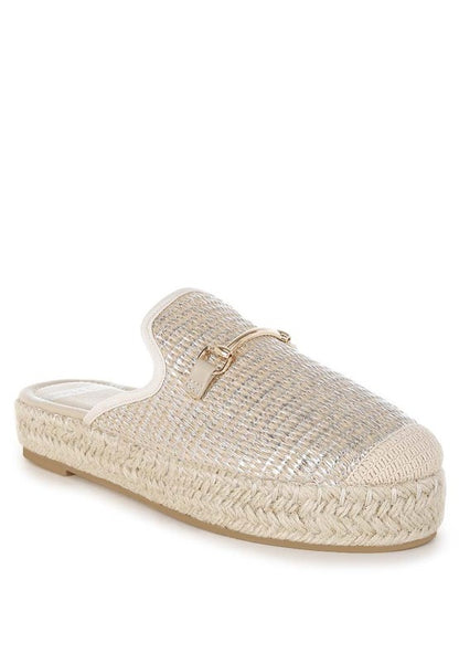 Marama Horsebit Embellished Raffia Mules - Tigbul's Variety Fashion Shop