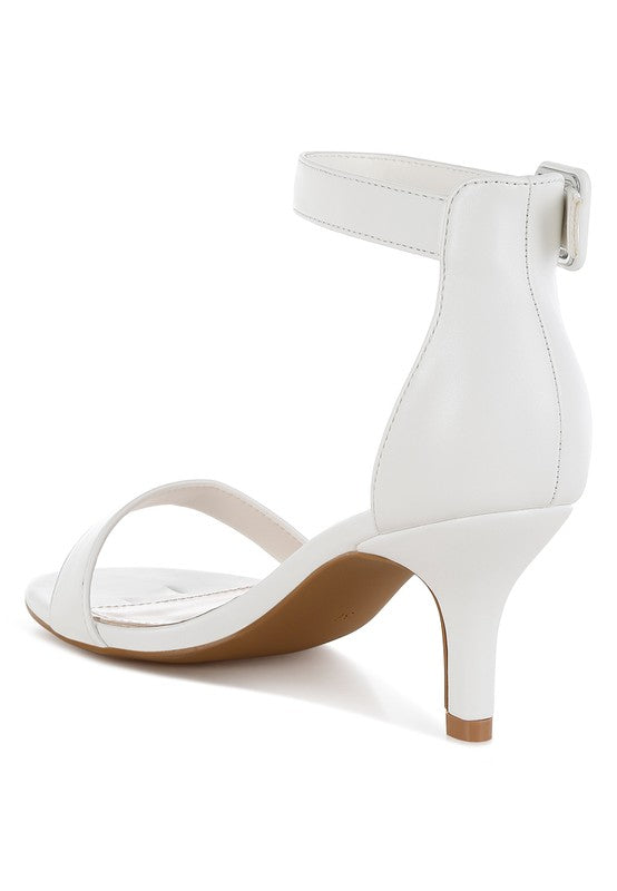 Feruda Faux Leather Kitten Heel Sandals - Tigbul's Variety Fashion Shop