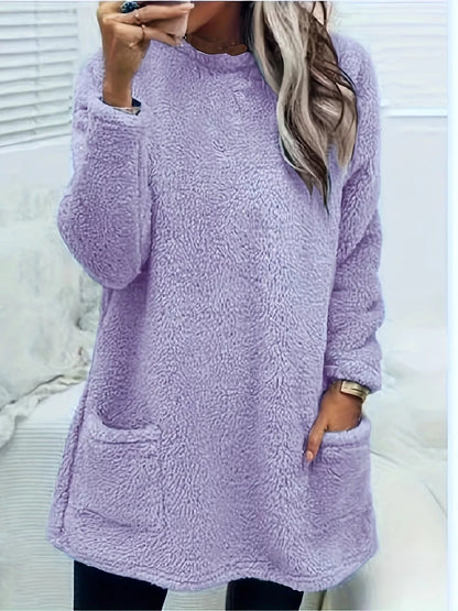 Fleece Long Sleeve Sweatshirt - Tigbul's Variety Fashion Shop