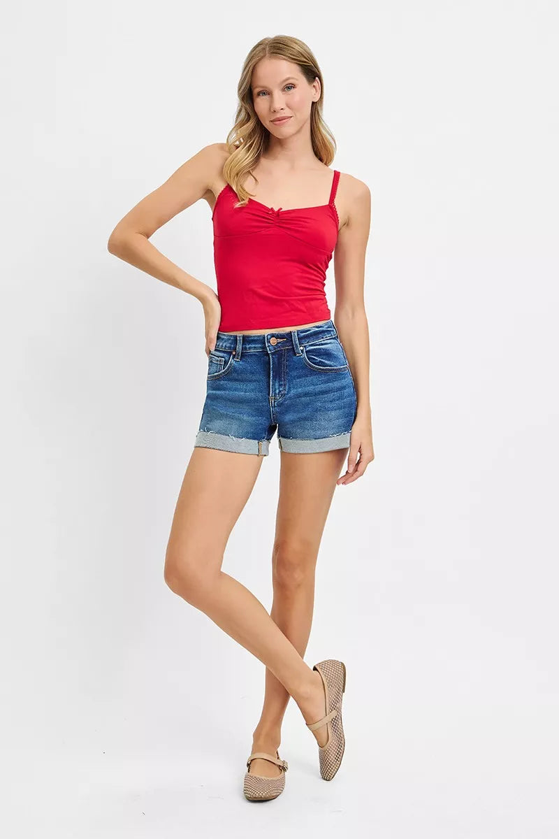 RISEN Low Rise Cuffed Shorts - Tigbul's Variety Fashion Shop