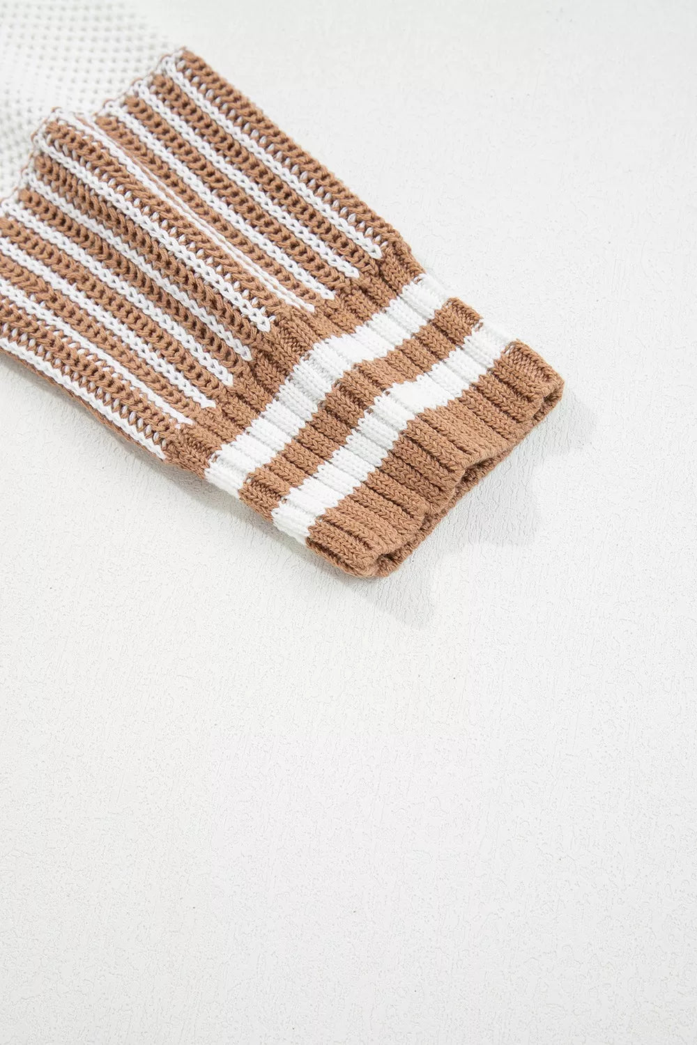 Striped Knit Long Sleeve Sweater - Tigbul's Variety Fashion Shop