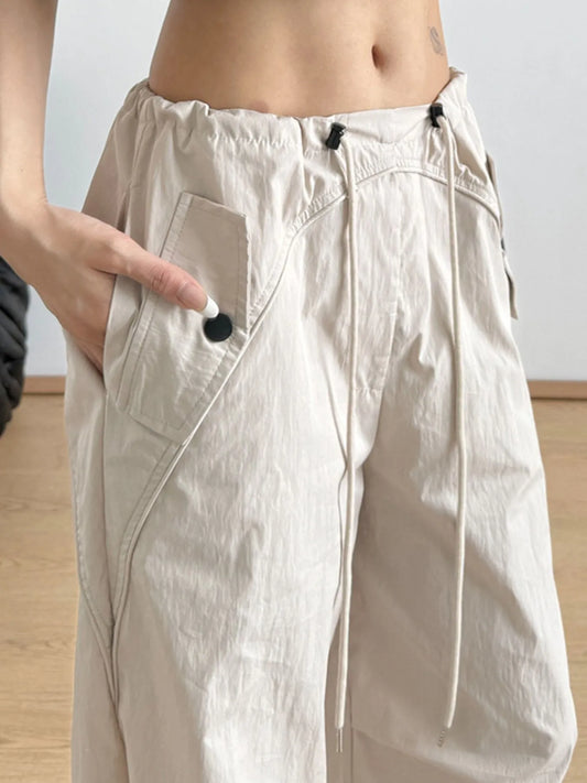 Relaxed Wide-Leg Drawstring Pants - Tigbul's Variety Fashion Shop