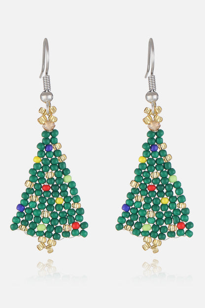 Beaded Christmas Tree Earrings - Tigbul's Variety Fashion Shop