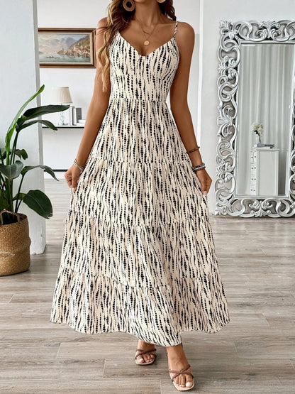 Tie Back Tiered Midi Cami Dress - Tigbul's Variety Fashion Shop