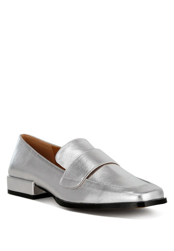 Jongs Metallic Penny Loafers - Tigbul's Variety Fashion Shop