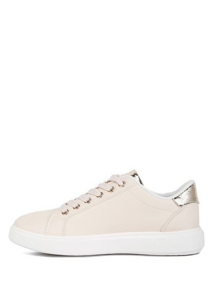 Claude Faux Leather Back Panel Detail Sneakers - Tigbuls Variety Fashion