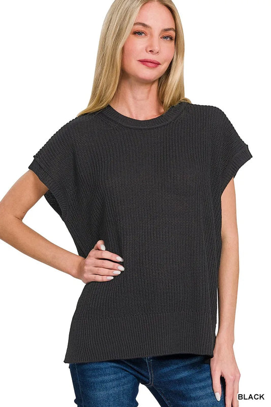 Zenana Oversized Crew Neck Sweater - Tigbul's Variety Fashion Shop