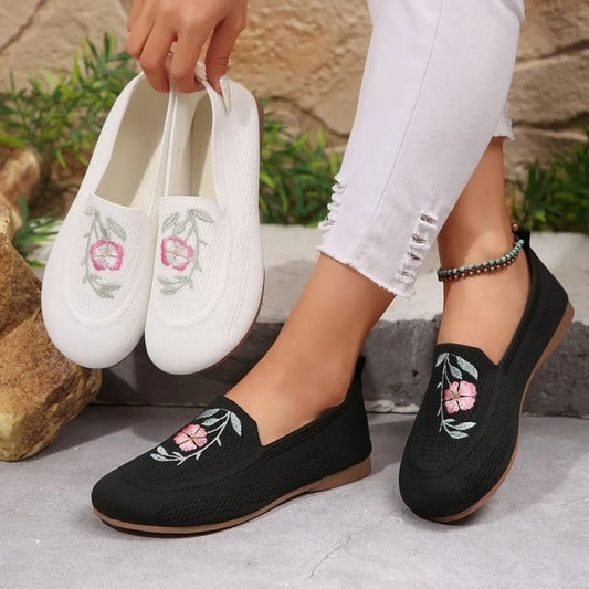 Embroidered Mesh Slip-Ons - Tigbul's Variety Fashion Shop
