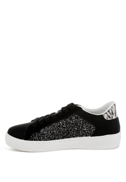 Cosmolight Glitter Faux Leather Sneakers - Tigbul's Variety Fashion Shop