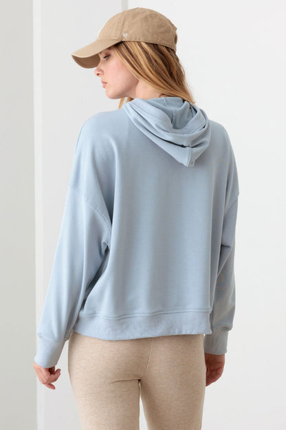 Le Lis Half Zip Drawstring Mock Neck Hoodie - Tigbul's Variety Fashion Shop