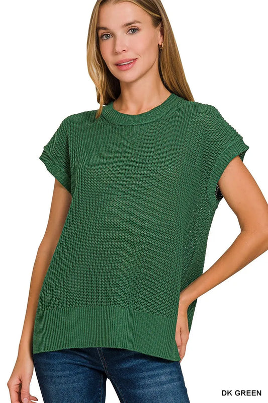 Zenana Oversized Crew Neck Sweater - Tigbul's Variety Fashion Shop