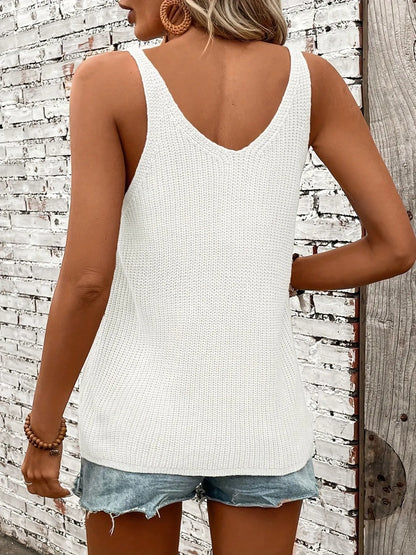 Basic Style V-Neck Knit Cami - Tigbul's Variety Fashion Shop