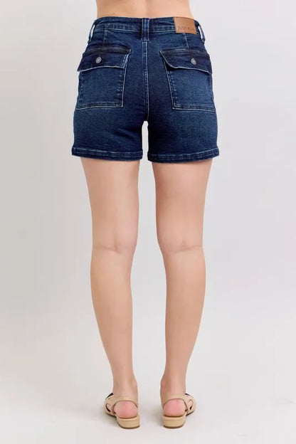 Judy Blue High Waist Back Flap Pocket Denim Shorts - Tigbul's Variety Fashion Shop