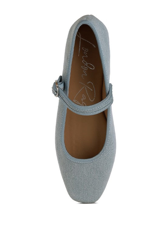 Iker Classic Denim Pin Buckle Ballerinas - Tigbul's Variety Fashion Shop