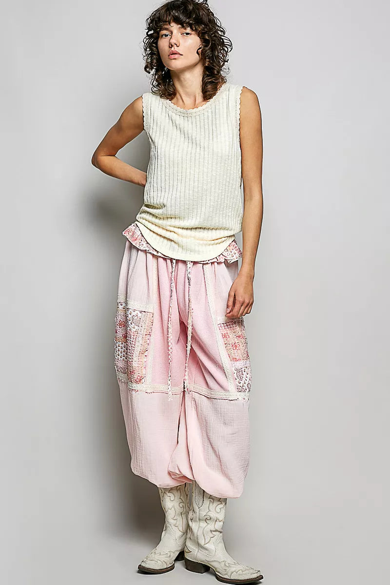 POL Ribbed Round Neck Tank with Lace Trim - Tigbul's Variety Fashion Shop