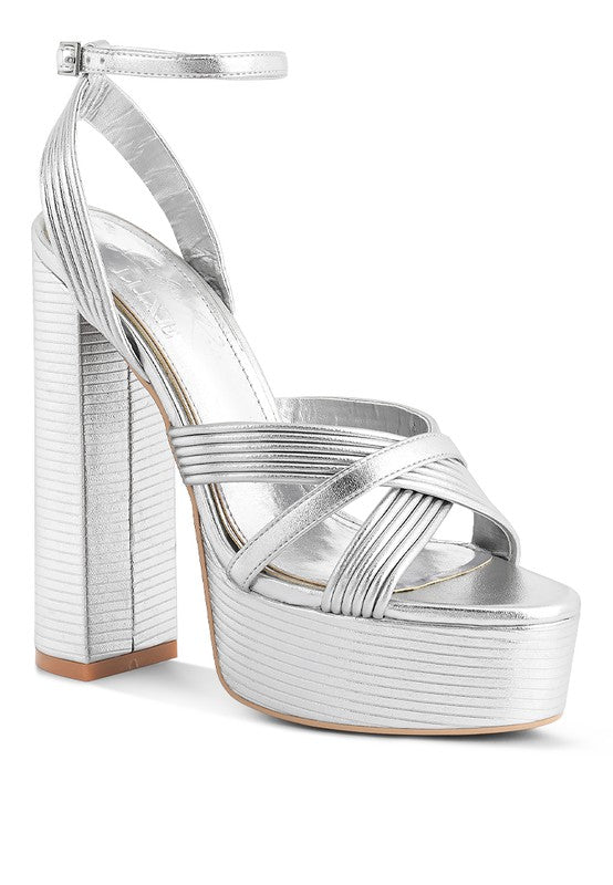 Splendid Cross Strap High Heeled Sandals - Tigbul's Variety Fashion Shop