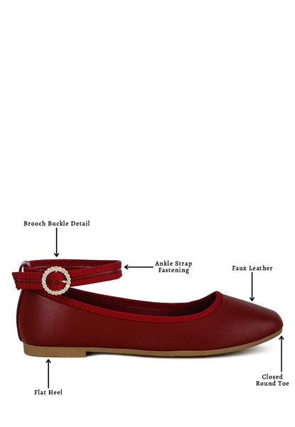 Danseur Ankle Strap Detail Ballet Flats - Tigbul's Variety Fashion Shop