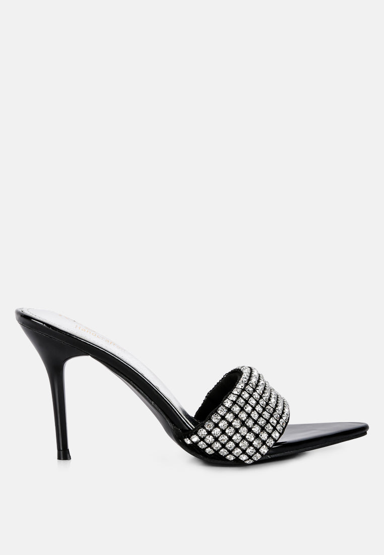 Adina Diamante Embellished Slip On Sandals - Tigbul's Variety Fashion Shop