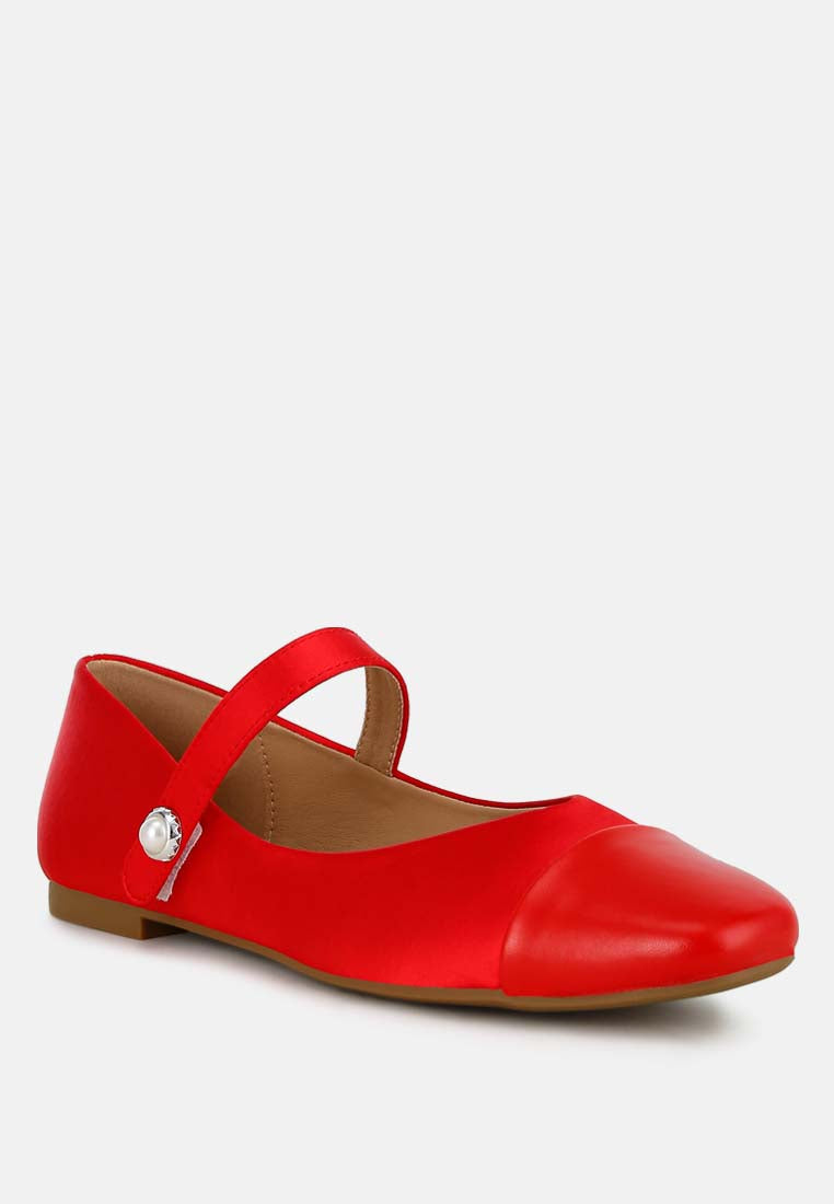 Albi Patent Toe Cap Satin Mary Jane - Tigbul's Variety Fashion Shop