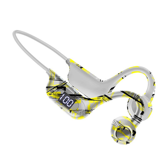 AKZ-G9 Graffiti Bone Conduction Wireless Bluetooth Earphones Insert Card Digital Display Hanging Ear Wireless Earphones - Tigbul's Variety Fashion Shop