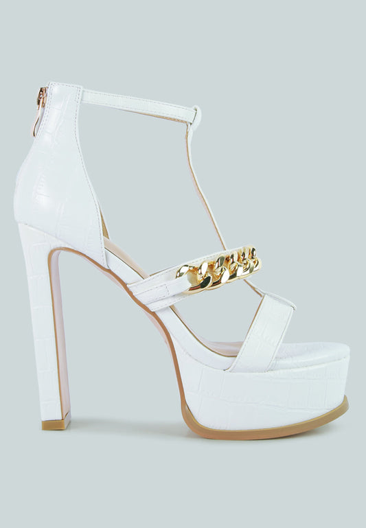 Bonita Metal Chain Zip Up Sandals - Tigbul's Variety Fashion Shop