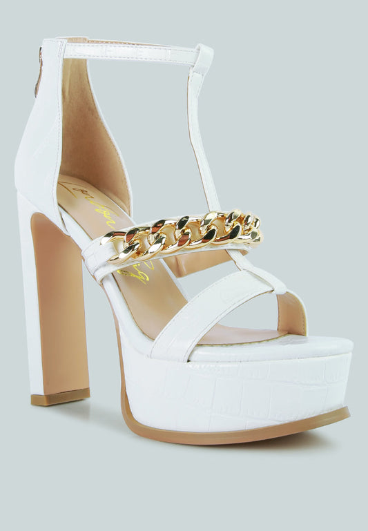 Bonita Metal Chain Zip Up Sandals - Tigbul's Variety Fashion Shop