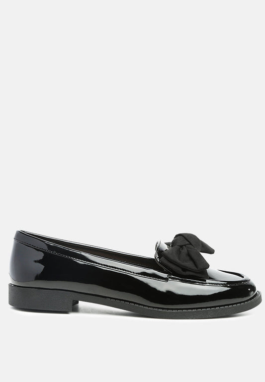 Bowberry Bow-Tie Patent Loafers - Tigbul's Variety Fashion Shop