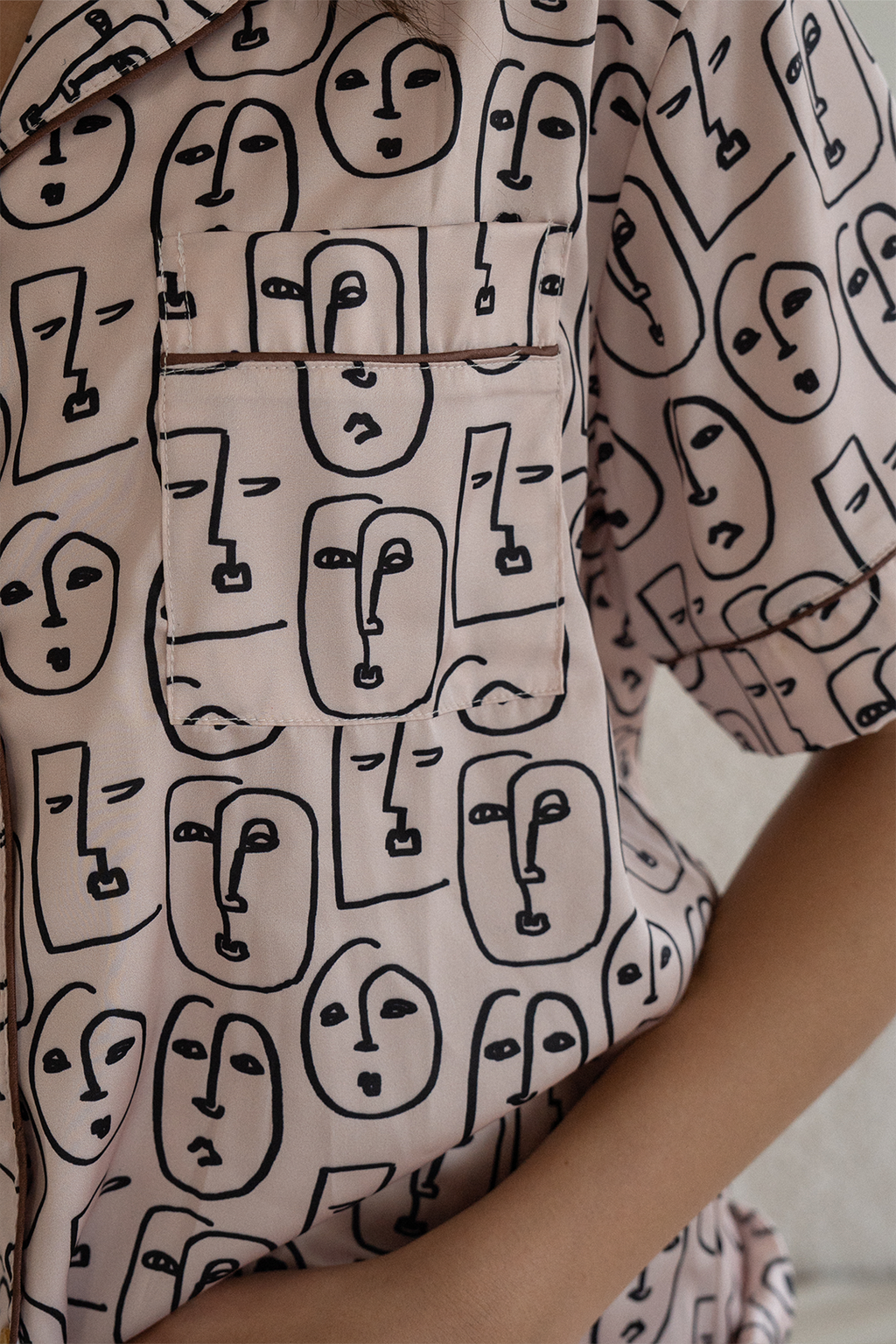Boho Faces Satin Pajamas - Tigbul's Variety Fashion Shop