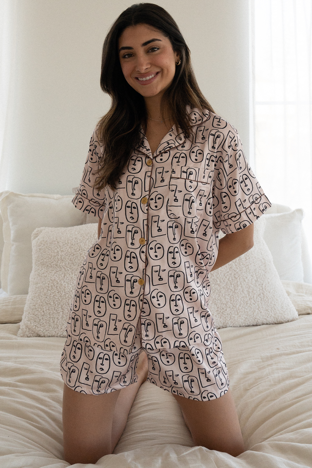 Boho Faces Satin Pajamas - Tigbul's Variety Fashion Shop