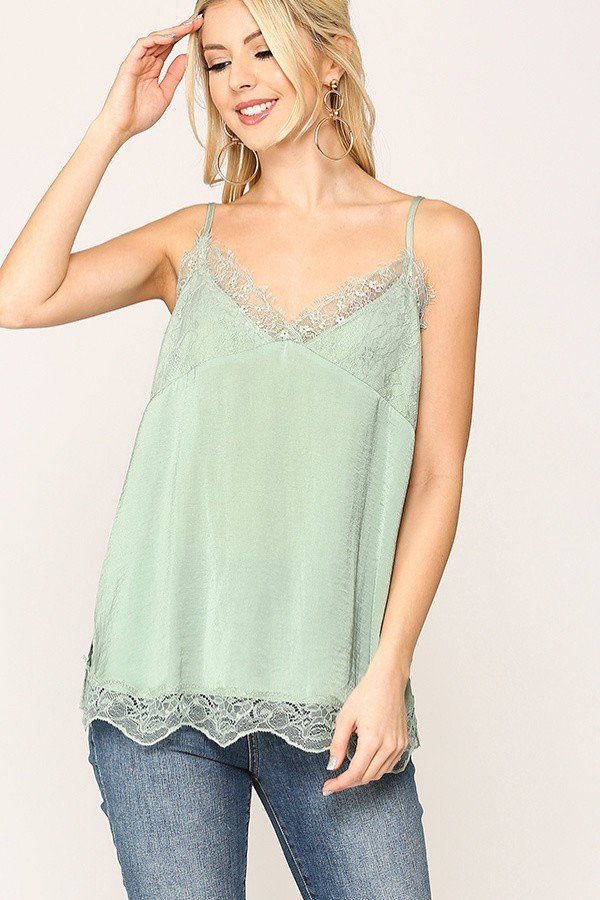 Sleek Satin Cami Top - Tigbul's Variety Fashion Shop