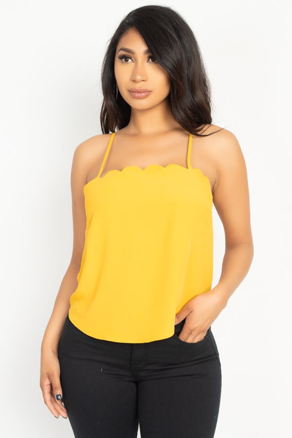 Scallop Opening Cami Top - Tigbul's Variety Fashion Shop