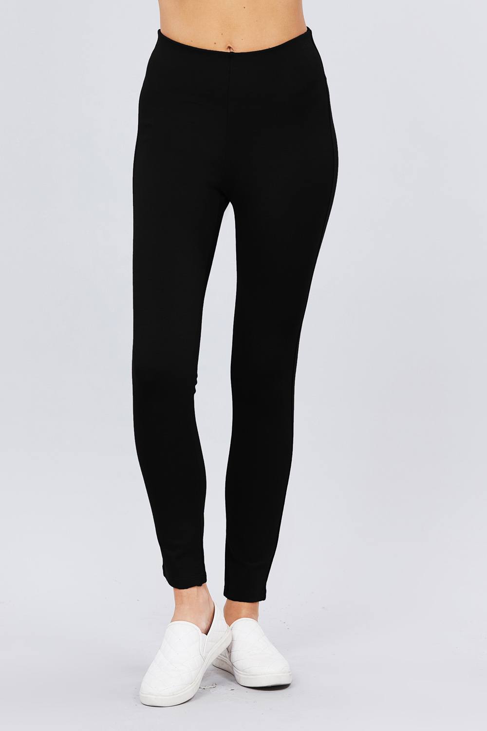 Waist Elastic Band Ponte Pants - Tigbul's Variety Fashion Shop
