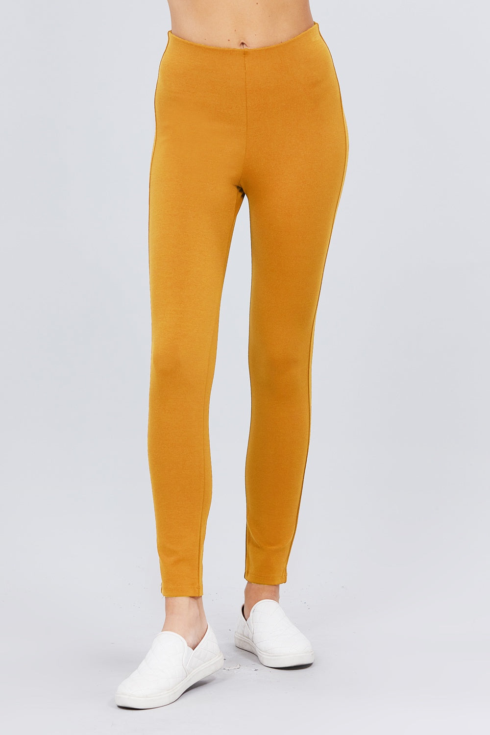 Waist Elastic Band Ponte Pants - Tigbul's Variety Fashion Shop
