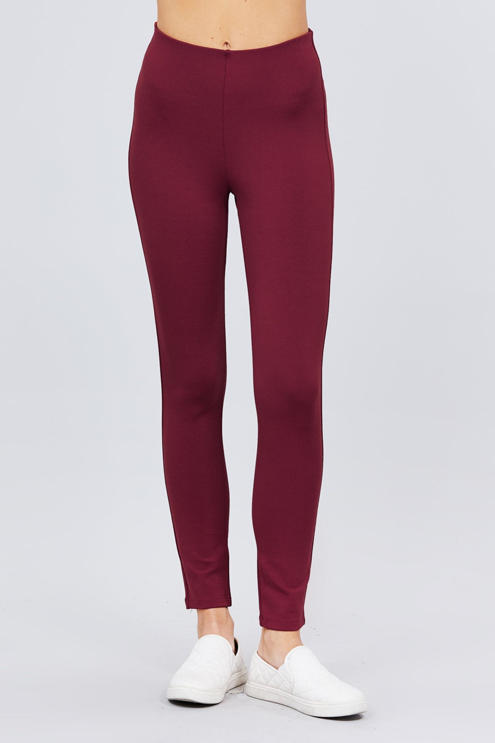 Waist Elastic Band Ponte Pants - Tigbul's Variety Fashion Shop