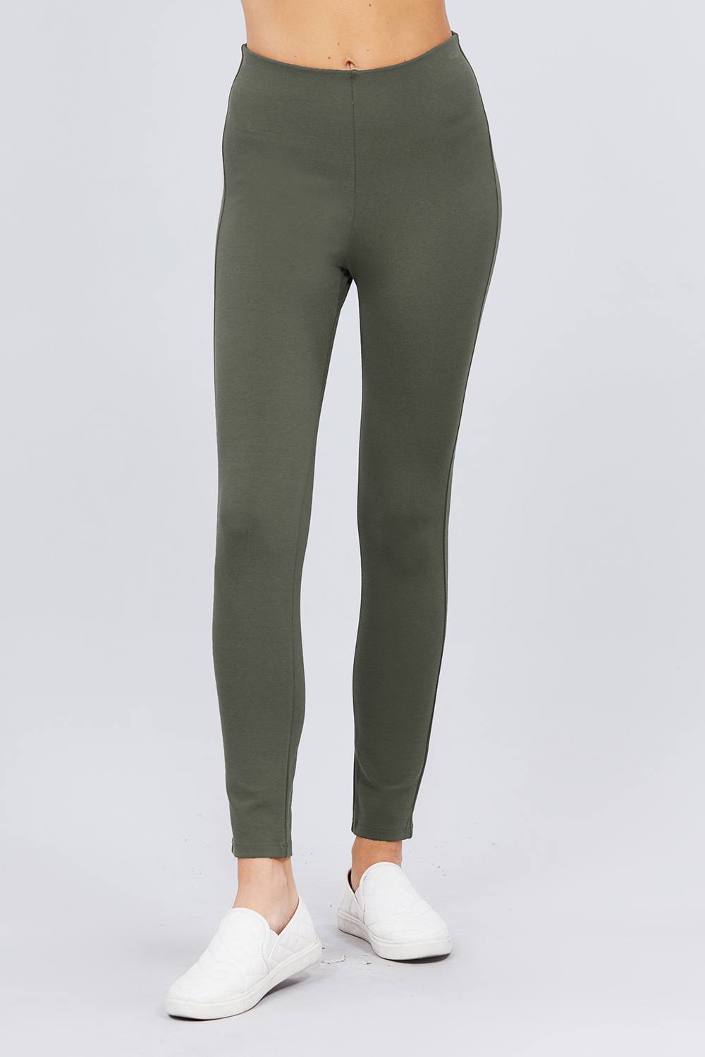 Waist Elastic Band Ponte Pants - Tigbul's Variety Fashion Shop