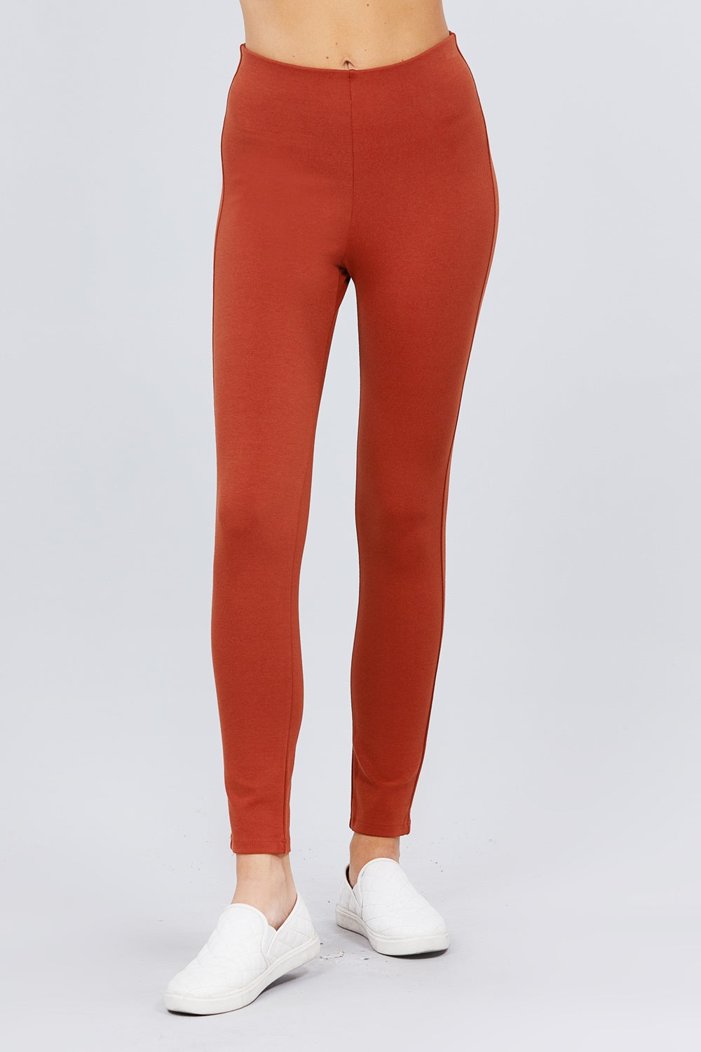Waist Elastic Band Ponte Pants - Tigbul's Variety Fashion Shop