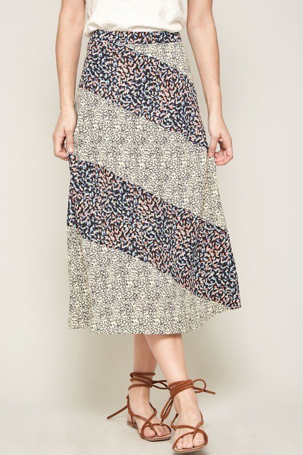 A Floral-print Woven Midi Skirt - Tigbul's Variety Fashion Shop
