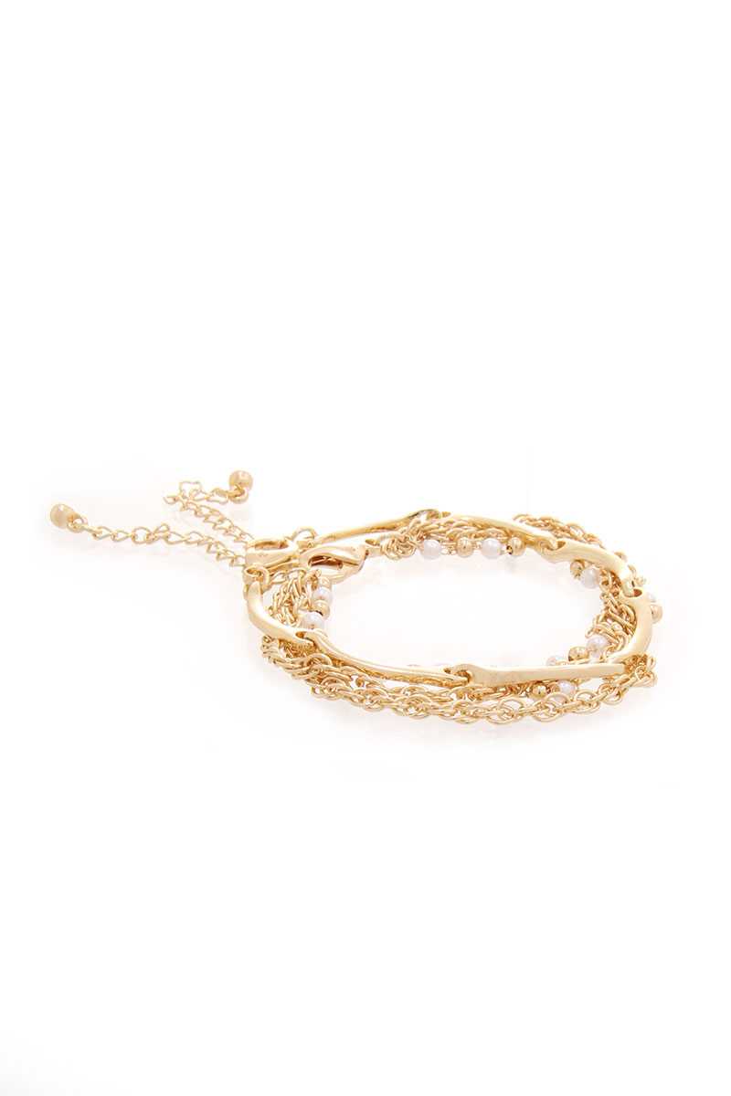 Pearl Point Multi Layered Chain Bracelet - Tigbul's Variety Fashion Shop