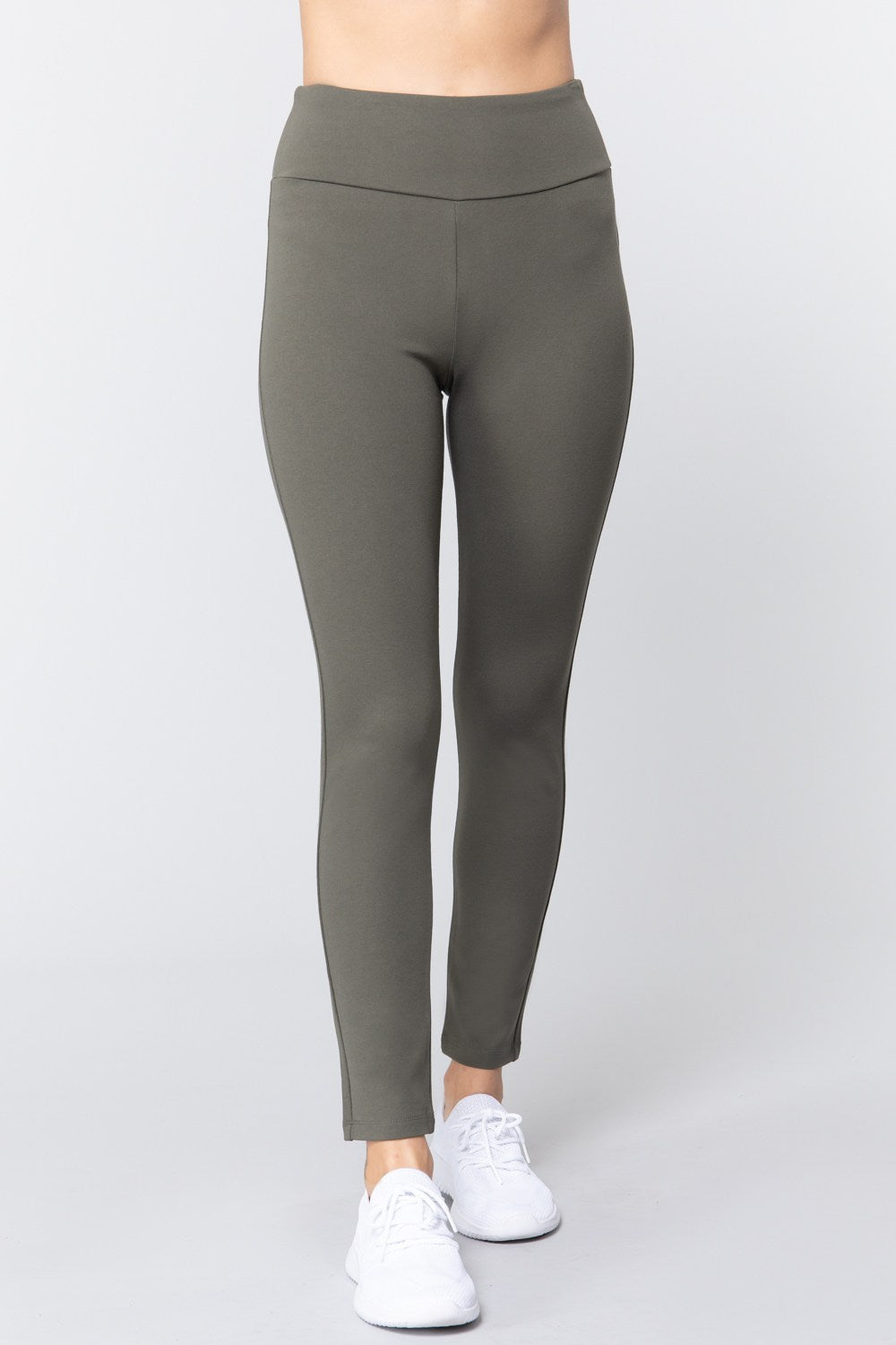 Waist Band Long Ponte Pants - Tigbul's Variety Fashion Shop