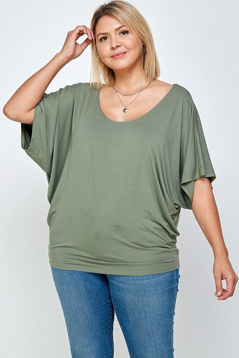 Solid Knit Top, With A Flowy Silhouette - Tigbul's Variety Fashion Shop